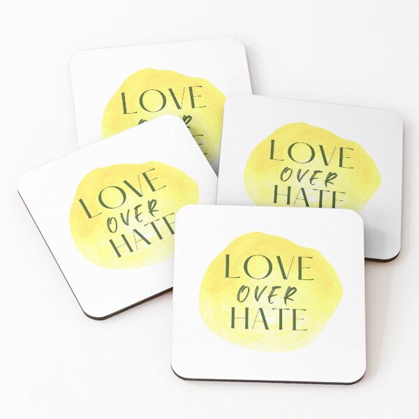 Item preview, Love over Hate (yellow)  designed and sold by CheekyGrace.