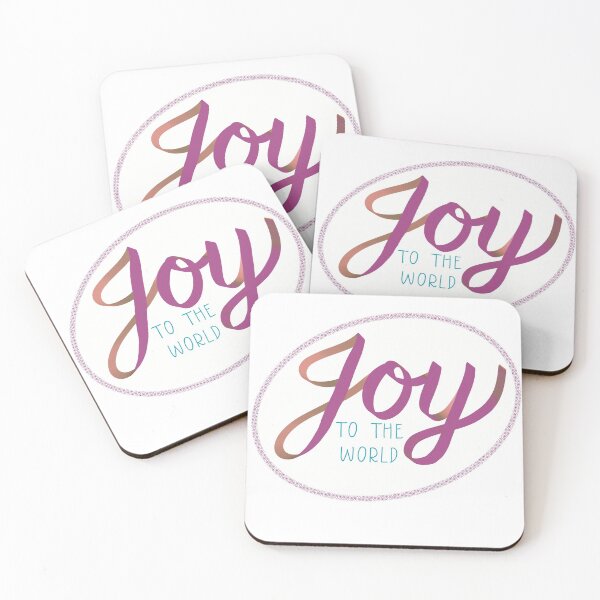 Item preview, Pink Oval Christmas Design Joy to the World designed and sold by Alima Designs.