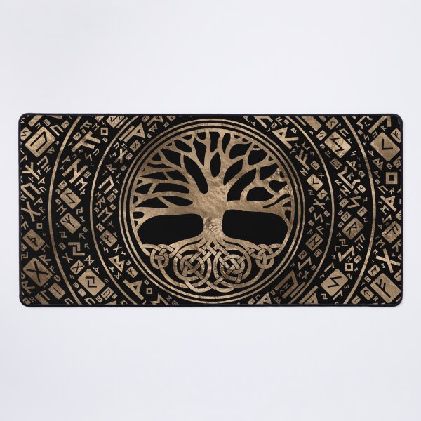 Aperçu de l'œuvre Arbre de vie -Yggdrasil Runic Pattern créée et vendue par k9printart.