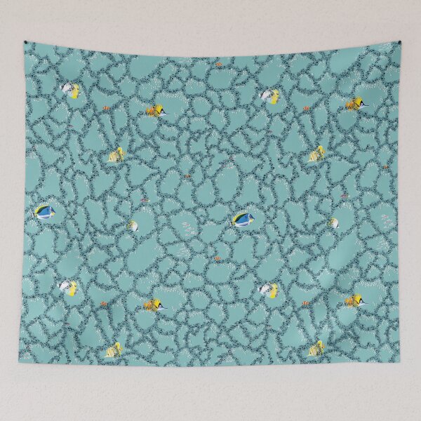 Item preview, Dotty Ocean Wave Pattern - with Fish designed and sold by Swags.