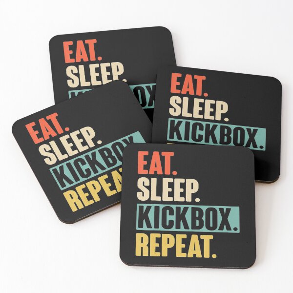 Artikelvorschau, Eat Sleep Kickbox Wiederholung Retro Vintage Kickboxen entworfen und verkauft von JohannesLang.