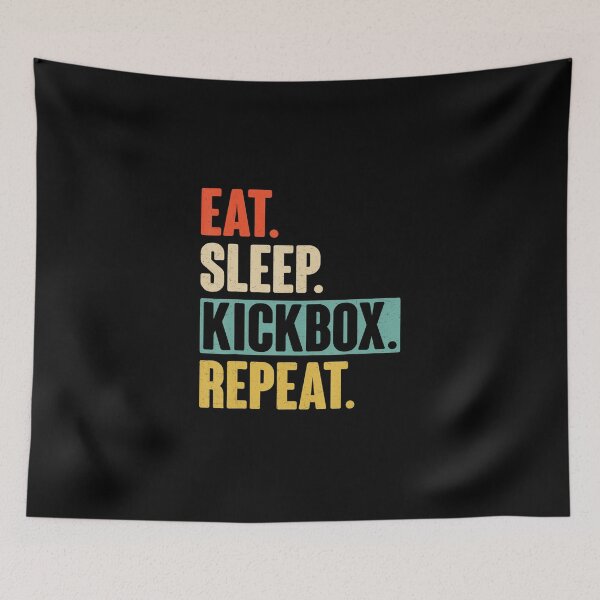 Artikelvorschau, Eat Sleep Kickbox Wiederholung Retro Vintage Kickboxen entworfen und verkauft von JohannesLang.