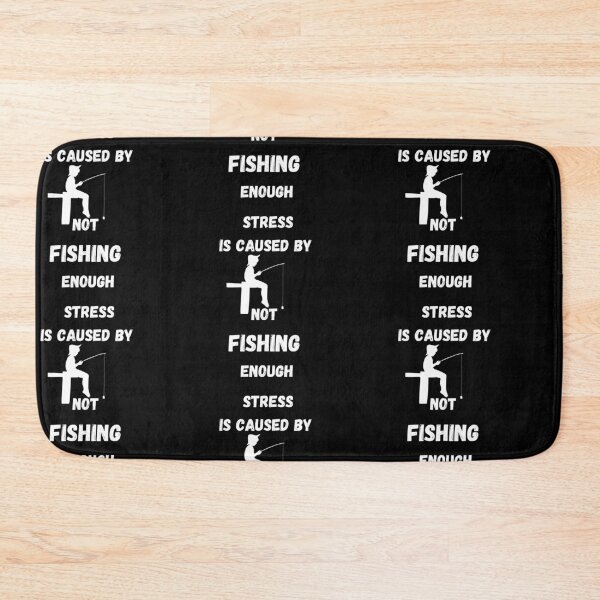 Item preview, Stress Is Caused By Not Fishing Enough Simple In Black designed and sold by LuckyKermit.