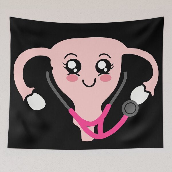 Item preview, Gynecologist uterus with stethoscope designed and sold by Mermaidssparkle.