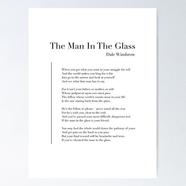 Item preview, The Man In The Glass by Dale Wimbrow designed and sold by wisemagpie.