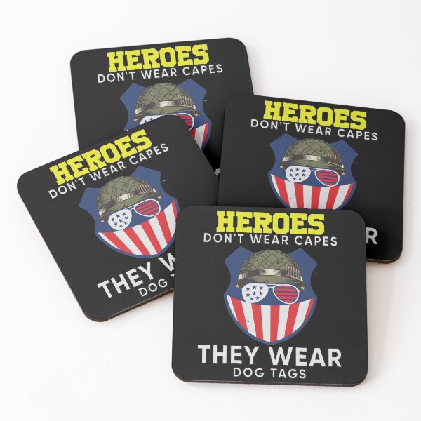 Item preview, Heroes Don't Wear Capes They Wear Dog Tags designed and sold by FridPix.