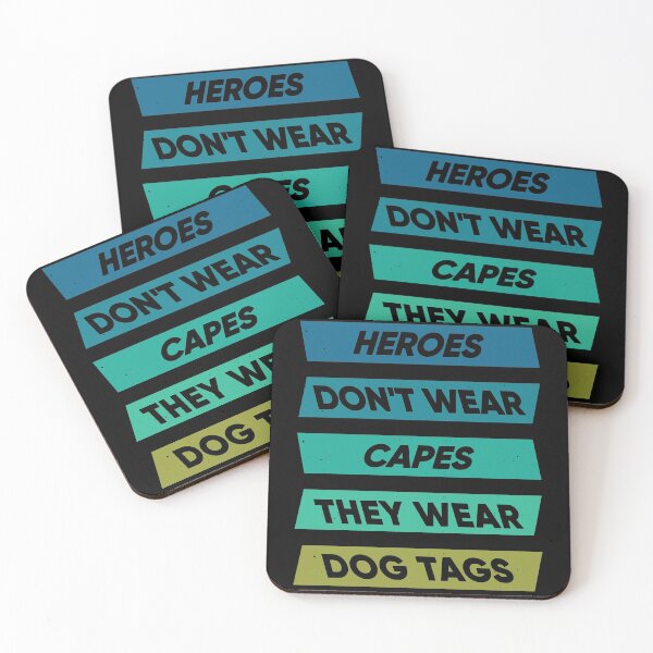 Item preview, Heroes Don't Wear Capes They Wear Dog Tags designed and sold by FridPix.