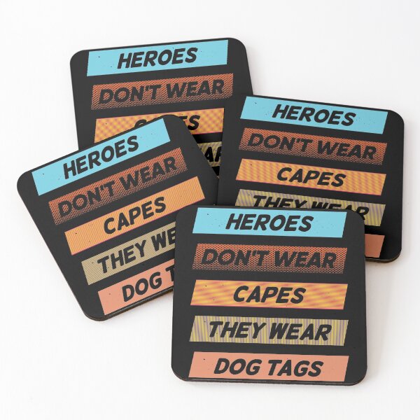 Item preview, Heroes Don't Wear Capes They Wear Dog Tags designed and sold by FridPix.