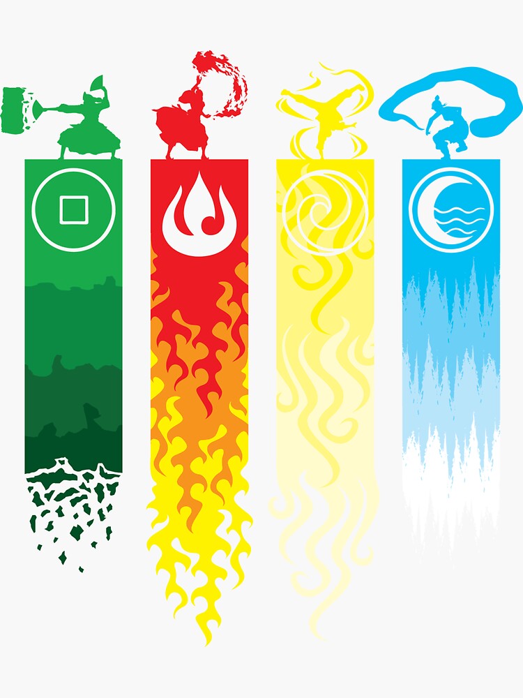 Avatar Four Elements Sticker By Reachforthesky Redbubble