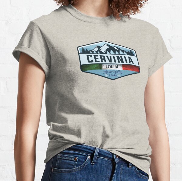 Item preview, Cervinia Italy Italia Ski Skiing Sticker T-Shirt 01 designed and sold by OuterShellUK.