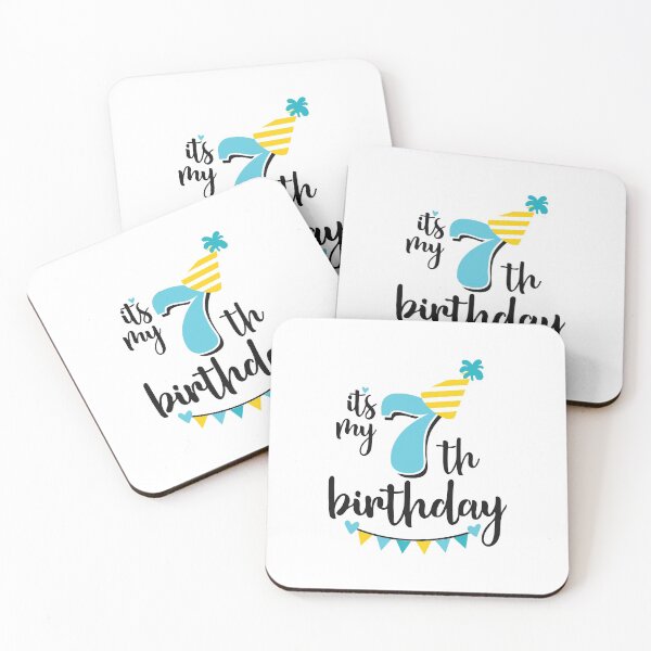 Item preview, 7th birthday 7 years of being awesome 7 years kid girl boy Off birthday Vacation Inspiration Joy Mood designed and sold by DesignByHeartUK.