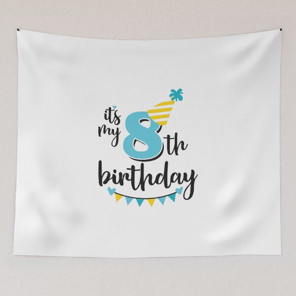 Item preview, 8th birthday 8 years of being awesome 8 years kid girl boy Off birthday Vacation Inspiration Joy Mood designed and sold by DesignByHeartUK.