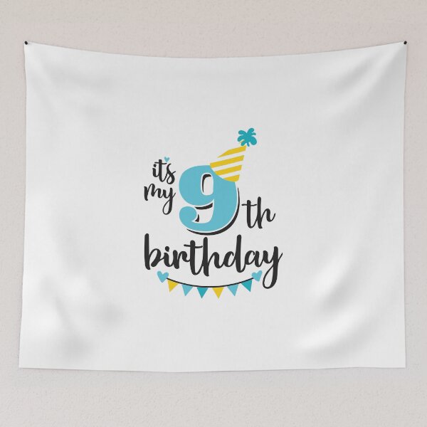 Item preview, 9th birthday 9 years of being awesome9 years kid girl boy Off birthday Vacation Inspiration Joy Mood designed and sold by DesignByHeartUK.