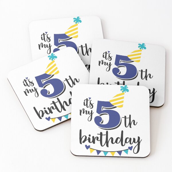Item preview, 5th birthday 5 years of being awesome 5 years kid girl boy Off birthday Vacation Inspiration Joy Mood designed and sold by DesignByHeartUK.
