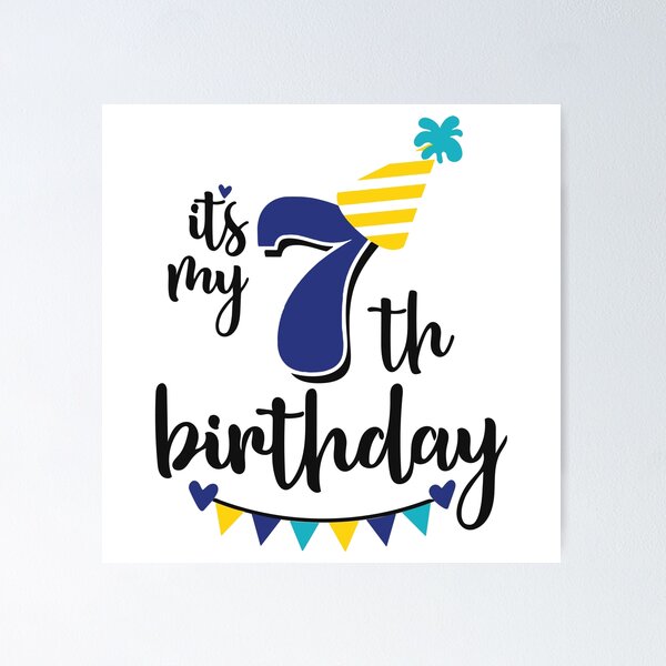 Artikelvorschau, 7th birthday 7 years of being awesome 7 years kid girl boy Off birthday Vacation Inspiration Joy Mood entworfen und verkauft von DesignByHeartUK.