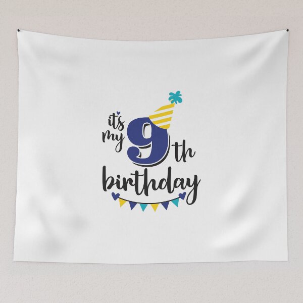 Item preview, 9th birthday 9 years of being awesome9 years kid girl boy Off birthday Vacation Inspiration Joy Mood designed and sold by DesignByHeartUK.