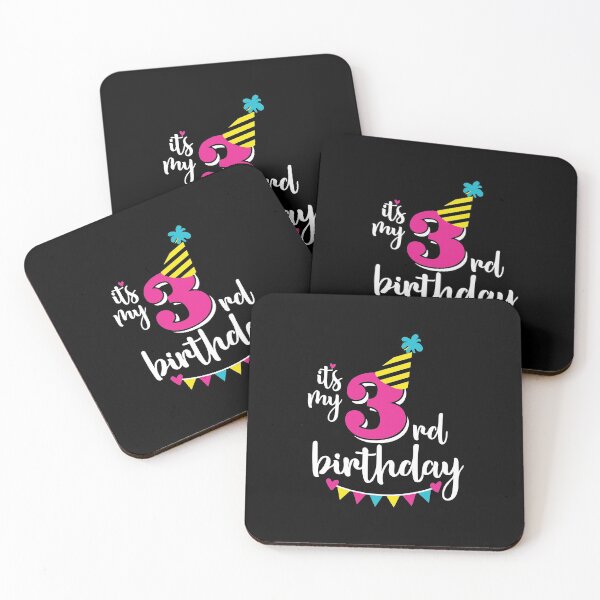 Item preview, 3rd birthday 3 years of being awesome 3 years kid girl boy Off birthday Vacation Inspiration Joy Mood designed and sold by DesignByHeartUK.