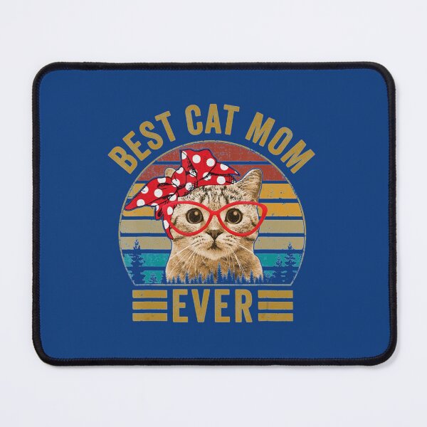 Item preview, Best Cat Mom Ever Vintage Retro 70S Bandana Red Glasses   designed and sold by MARTINIFUSION.