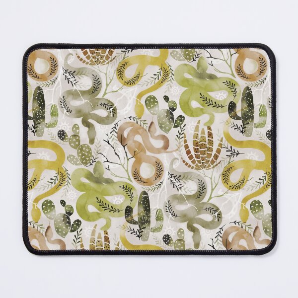 Item preview, Wild and Sandy Snakes with Cacti - leaf green, yellow, and earth orange designed and sold by Perrin Le Feuvre.