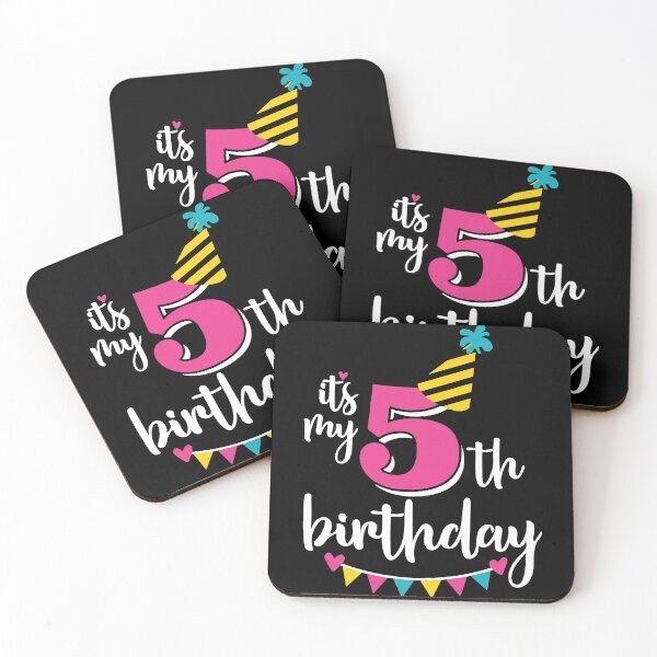 Item preview, 5th birthday 5 years of being awesome 5 years kid girl boy Off birthday Vacation Inspiration Joy Mood designed and sold by DesignByHeartUK.