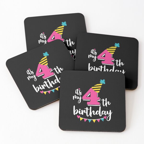 Item preview, 4th birthday 4 years of being awesome 4 years kid girl boy Off birthday Vacation Inspiration Joy Mood designed and sold by DesignByHeartUK.