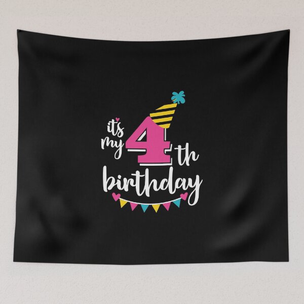 Item preview, 4th birthday 4 years of being awesome 4 years kid girl boy Off birthday Vacation Inspiration Joy Mood designed and sold by DesignByHeartUK.