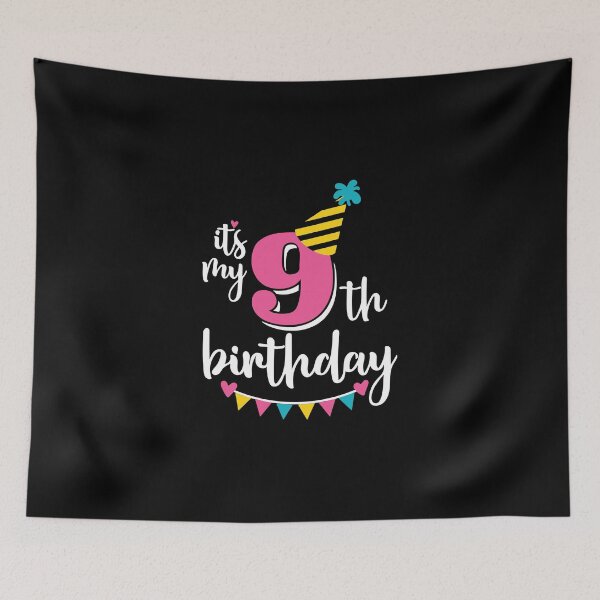 Item preview, 9th birthday 9 years of being awesome9 years kid girl boy Off birthday Vacation Inspiration Joy Mood designed and sold by DesignByHeartUK.