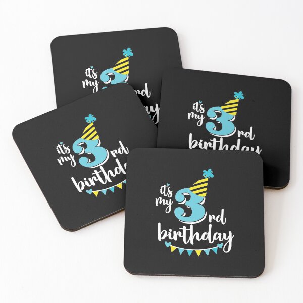 Item preview, 3rd birthday 3 years of being awesome 3 years kid girl boy Off birthday Vacation Inspiration Joy Mood designed and sold by DesignByHeartUK.