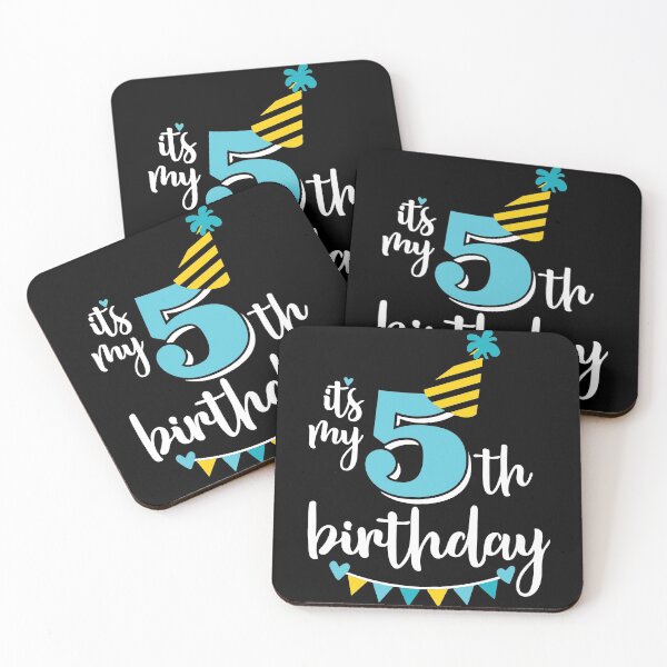 Item preview, 5th birthday 5 years of being awesome 5 years kid girl boy Off birthday Vacation Inspiration Joy Mood designed and sold by DesignByHeartUK.