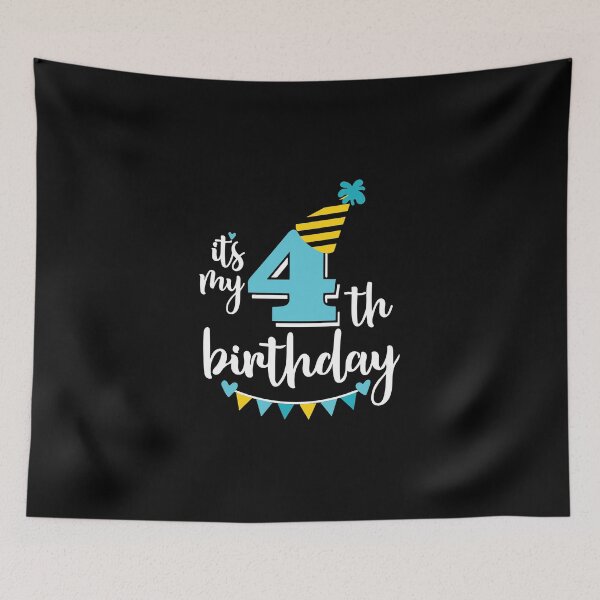 Item preview, 4th birthday 4 years of being awesome 4 years kid girl boy Off birthday Vacation Inspiration Joy Mood designed and sold by DesignByHeartUK.