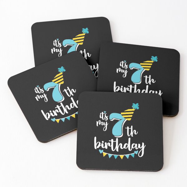 Item preview, 7th birthday 7 years of being awesome 7 years kid girl boy Off birthday Vacation Inspiration Joy Mood designed and sold by DesignByHeartUK.