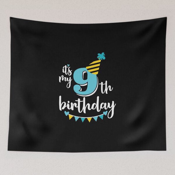 Item preview, 9th birthday 9 years of being awesome9 years kid girl boy Off birthday Vacation Inspiration Joy Mood designed and sold by DesignByHeartUK.