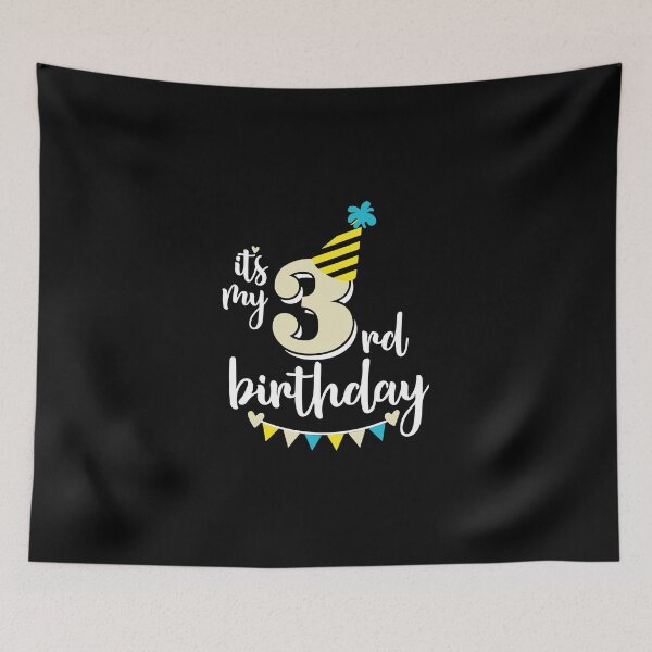 Item preview, 3rd birthday 3 years of being awesome 3 years kid girl boy Off birthday Vacation Inspiration Joy Mood designed and sold by DesignByHeartUK.