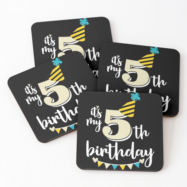 Item preview, 5th birthday 5 years of being awesome 5 years kid girl boy Off birthday Vacation Inspiration Joy Mood designed and sold by DesignByHeartUK.