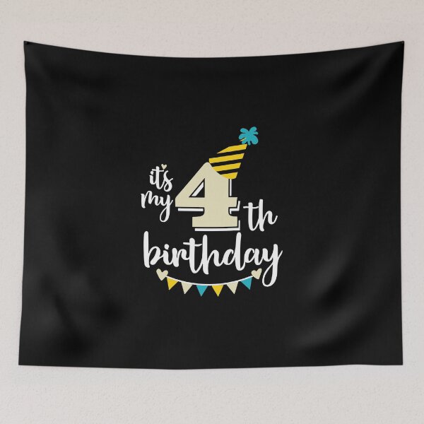 Item preview, 4th birthday 4 years of being awesome 4 years kid girl boy Off birthday Vacation Inspiration Joy Mood designed and sold by DesignByHeartUK.