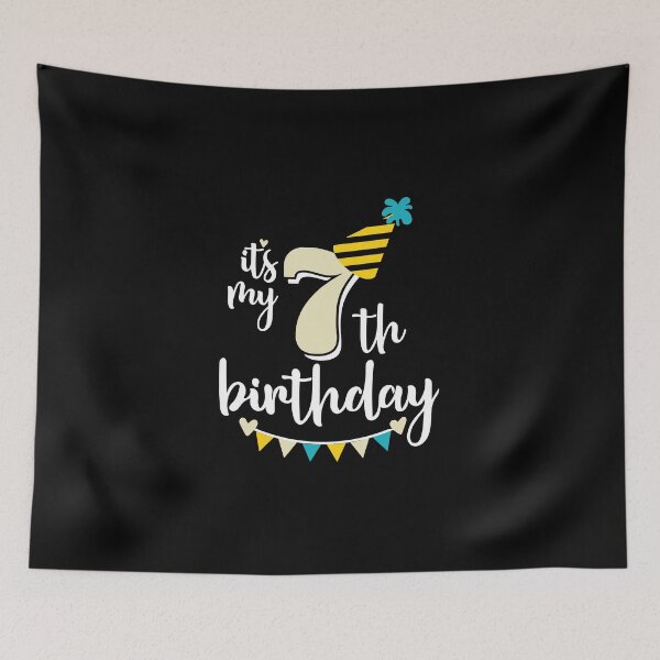 Item preview, 7th birthday 7 years of being awesome 7 years kid girl boy Off birthday Vacation Inspiration Joy Mood designed and sold by DesignByHeartUK.