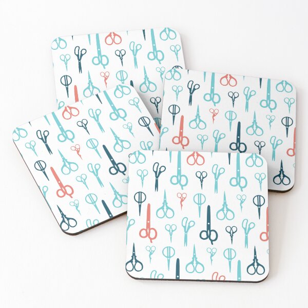 Item preview, Scissors pattern blue and red on white designed and sold by boozkova-vorona.