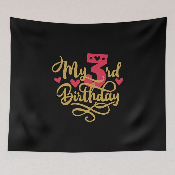 Item preview, 3rd birthday 3 years of being awesome 3 years kid girl boy Off birthday Vacation Inspiration Joy Mood designed and sold by DesignByHeartUK.