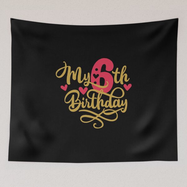 Item preview, 6th birthday 6 years of being awesome 6 years kid girl boy Off birthday Vacation Inspiration Joy Mood designed and sold by DesignByHeartUK.