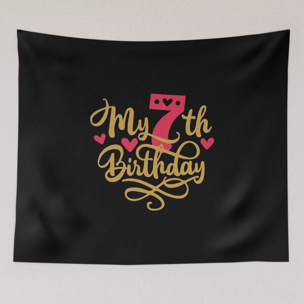 Item preview, 7th birthday 7 years of being awesome 7 years kid girl boy Off birthday Vacation Inspiration Joy Mood designed and sold by DesignByHeartUK.