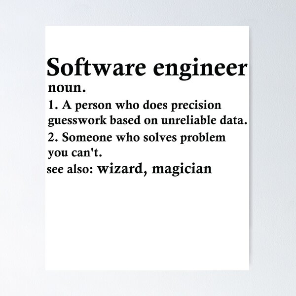 Artikel-Vorschau von Software Engineer Definition Computer Programmer Profession, designt und verkauft von woodesigner.