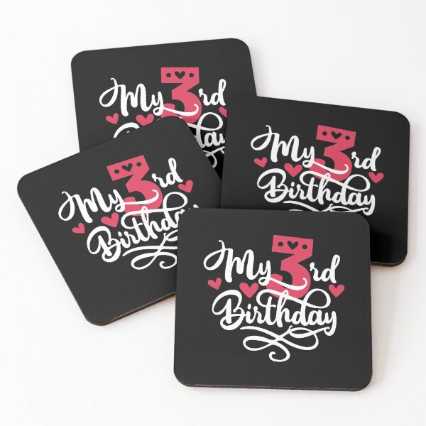 Item preview, 3rd birthday 3 years of being awesome 3 years kid girl boy Off birthday Vacation Inspiration Joy Mood designed and sold by DesignByHeartUK.