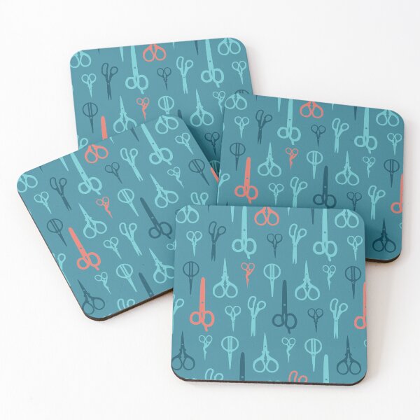 Item preview, Copy of Scissors pattern on blue background designed and sold by boozkova-vorona.