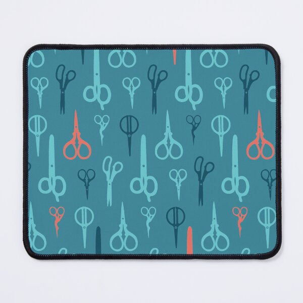 Item preview, Copy of Scissors pattern on blue background designed and sold by boozkova-vorona.