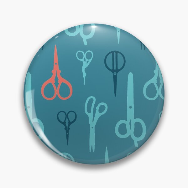 Item preview, Copy of Scissors pattern on blue background designed and sold by boozkova-vorona.