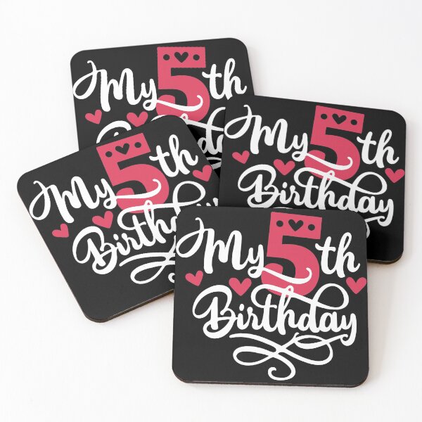 Item preview, 5th birthday 5 years of being awesome 5 years kid girl boy Off birthday Vacation Inspiration Joy Mood designed and sold by DesignByHeartUK.