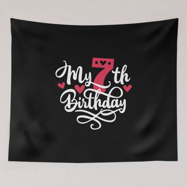 Item preview, 7th birthday 7 years of being awesome 7 years kid girl boy Off birthday Vacation Inspiration Joy Mood designed and sold by DesignByHeartUK.