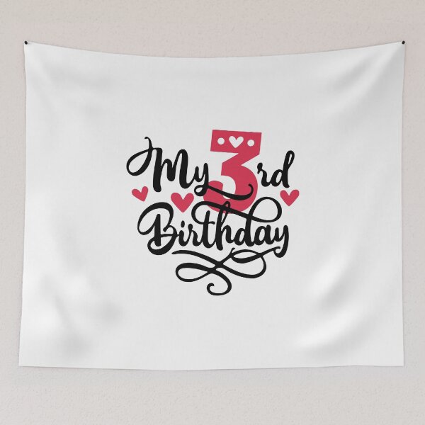 Item preview, 3rd birthday 3 years of being awesome 3 years kid girl boy Off birthday Vacation Inspiration Joy Mood designed and sold by DesignByHeartUK.