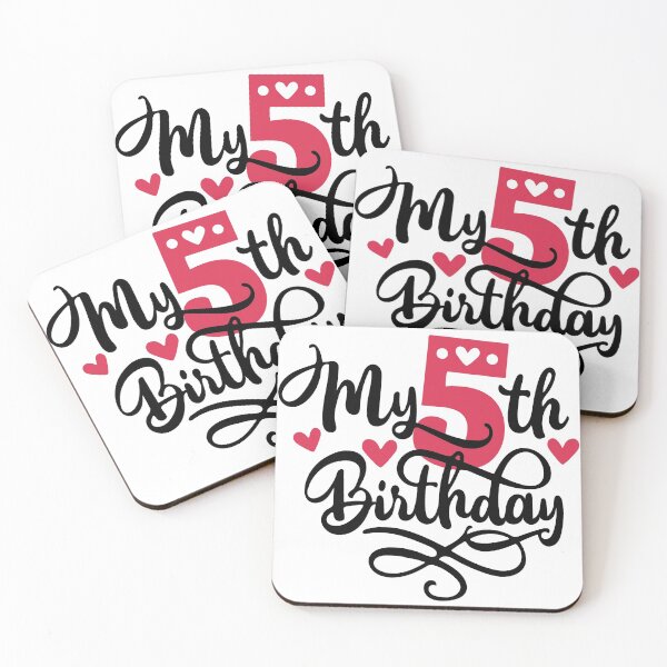 Item preview, 5th birthday 5 years of being awesome 5 years kid girl boy Off birthday Vacation Inspiration Joy Mood designed and sold by DesignByHeartUK.