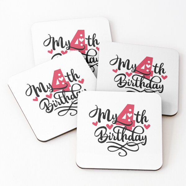 Item preview, 4th birthday 4 years of being awesome 4 years kid girl boy Off birthday Vacation Inspiration Joy Mood designed and sold by DesignByHeartUK.